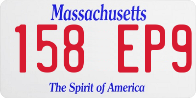 MA license plate 158EP9