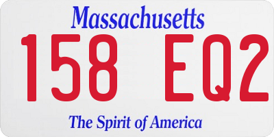 MA license plate 158EQ2