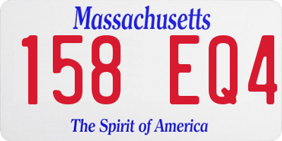 MA license plate 158EQ4