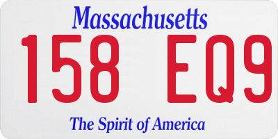 MA license plate 158EQ9