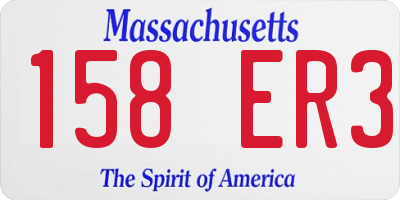 MA license plate 158ER3