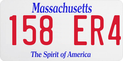 MA license plate 158ER4