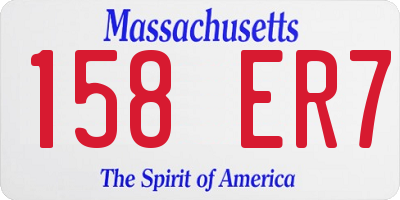 MA license plate 158ER7