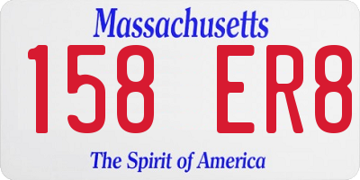 MA license plate 158ER8
