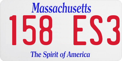 MA license plate 158ES3