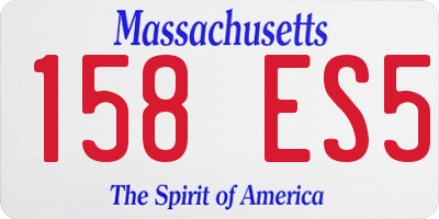 MA license plate 158ES5