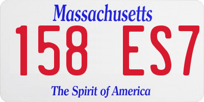 MA license plate 158ES7
