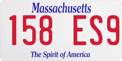 MA license plate 158ES9