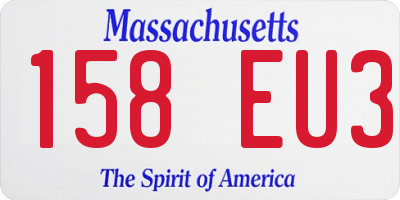 MA license plate 158EU3