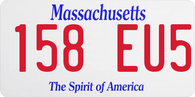 MA license plate 158EU5