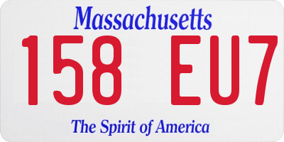 MA license plate 158EU7
