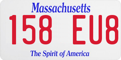 MA license plate 158EU8