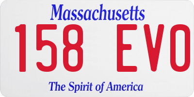 MA license plate 158EV0