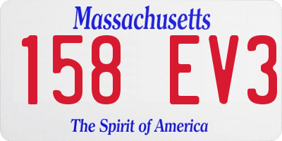 MA license plate 158EV3