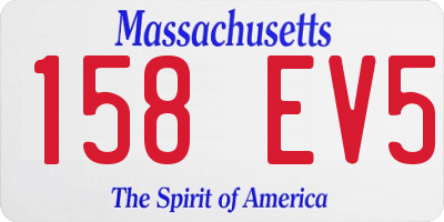 MA license plate 158EV5