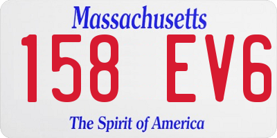 MA license plate 158EV6