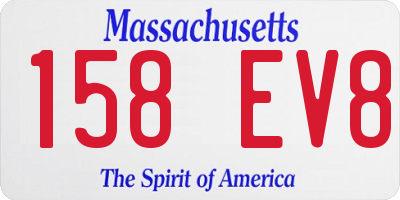 MA license plate 158EV8