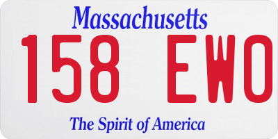 MA license plate 158EW0