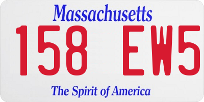 MA license plate 158EW5