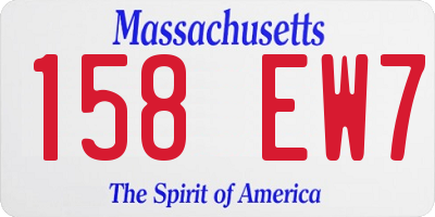 MA license plate 158EW7
