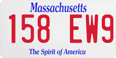 MA license plate 158EW9