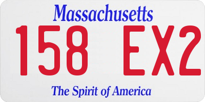 MA license plate 158EX2