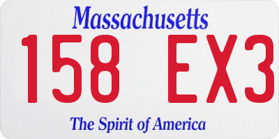 MA license plate 158EX3