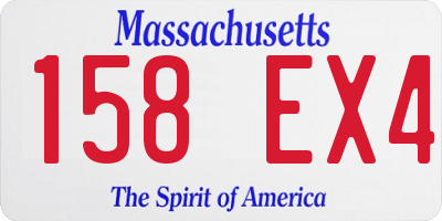 MA license plate 158EX4