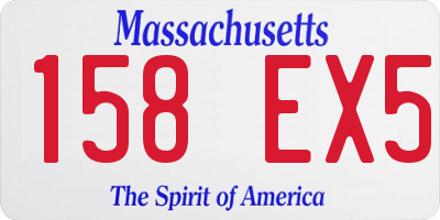 MA license plate 158EX5