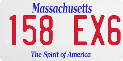 MA license plate 158EX6
