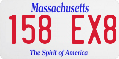 MA license plate 158EX8