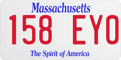 MA license plate 158EY0