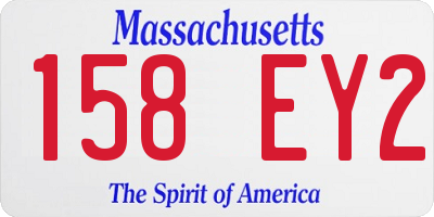 MA license plate 158EY2