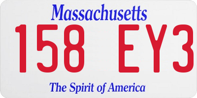 MA license plate 158EY3