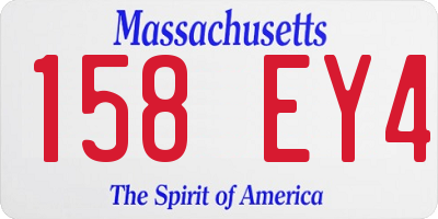 MA license plate 158EY4