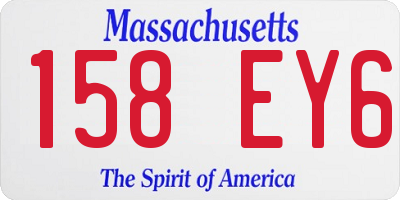 MA license plate 158EY6