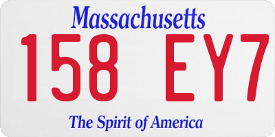 MA license plate 158EY7