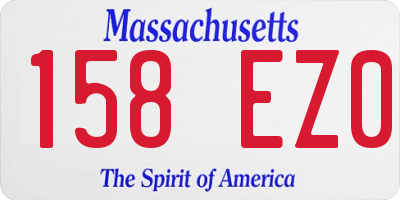 MA license plate 158EZ0