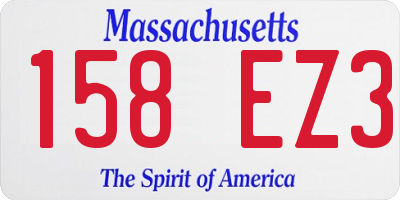 MA license plate 158EZ3