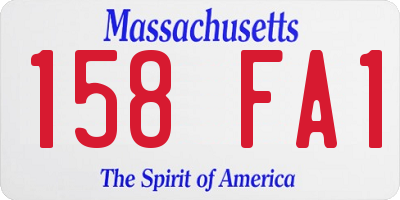 MA license plate 158FA1