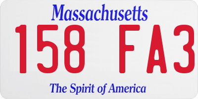 MA license plate 158FA3