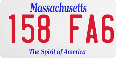 MA license plate 158FA6