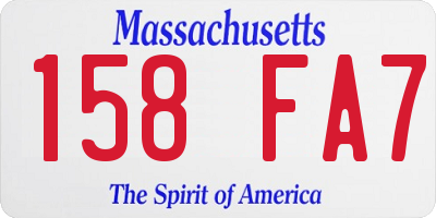 MA license plate 158FA7
