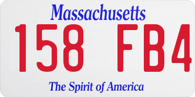 MA license plate 158FB4
