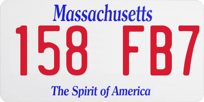 MA license plate 158FB7