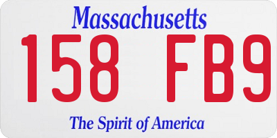 MA license plate 158FB9