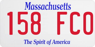 MA license plate 158FC0