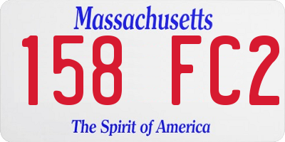 MA license plate 158FC2