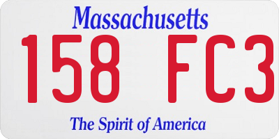 MA license plate 158FC3