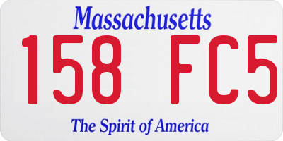 MA license plate 158FC5